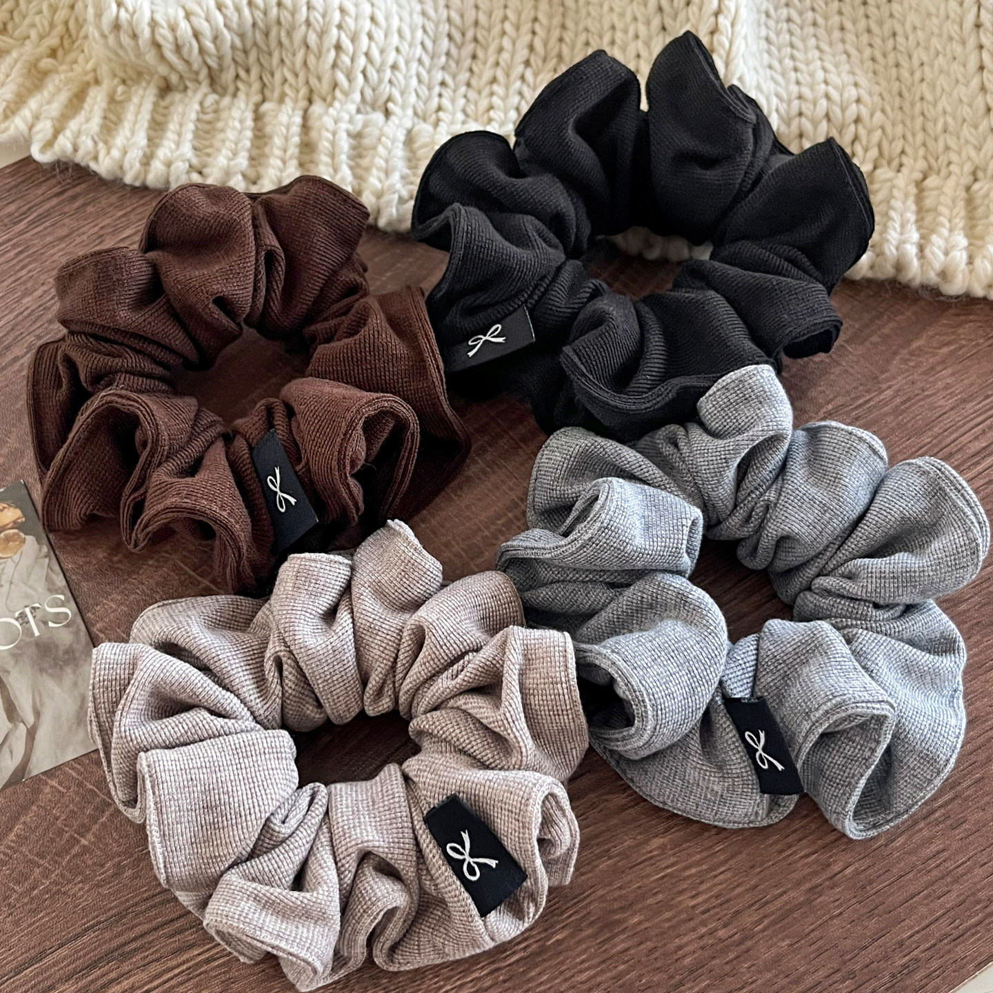 韩系针织褶皱大肠发圈女扎头发绳丸子头发饰慵懒风皮筋头花头绳,饰品/流行首饰/时尚饰品新,发饰,淘宝优惠券,粉丝福利购,淘宝优惠卷