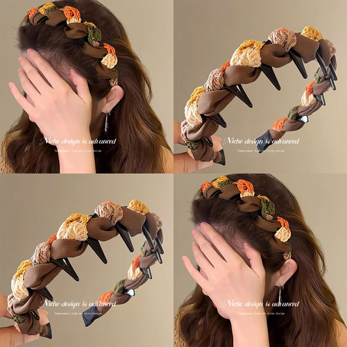 秋冬缠绕齿梳发箍女2025新款