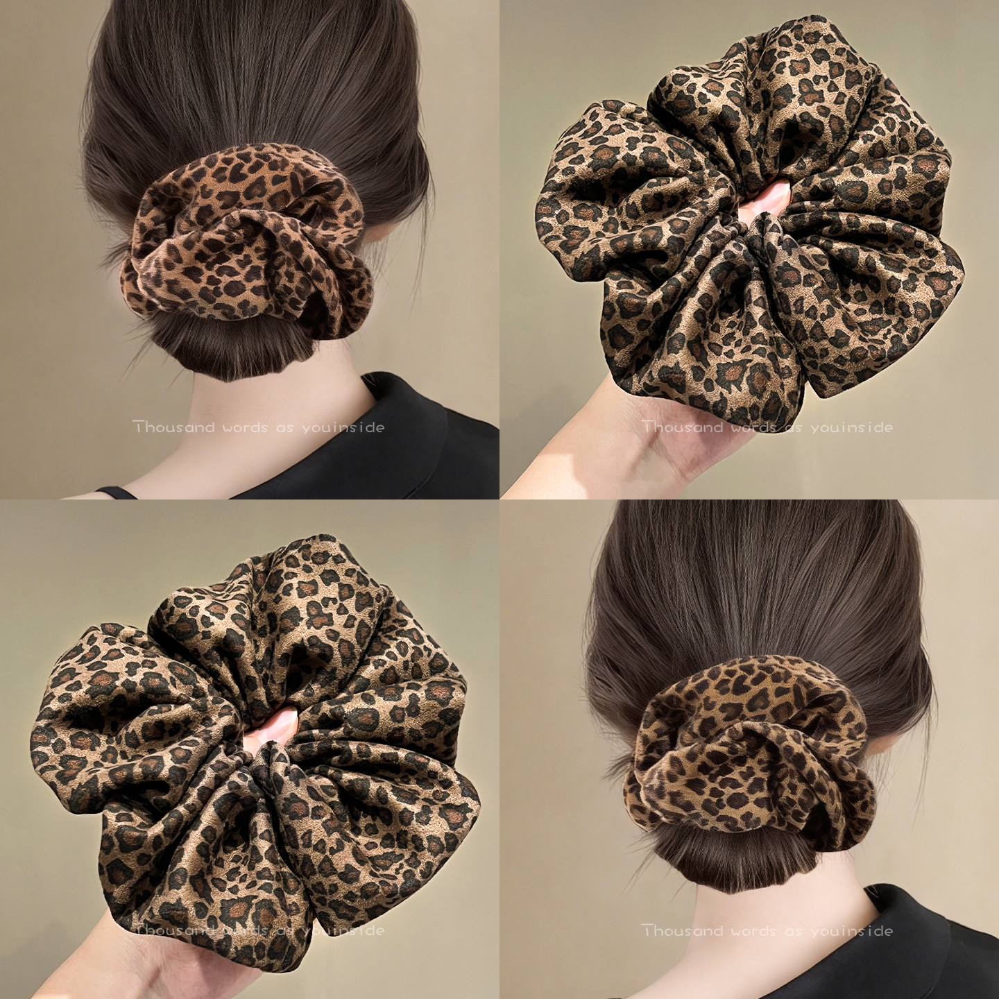 秋冬麂皮豹纹大肠发圈女高级感高端超大号扎头发头花头绳皮筋头饰,饰品/流行首饰/时尚饰品新,发饰,淘宝优惠券,粉丝福利购,淘宝优惠卷