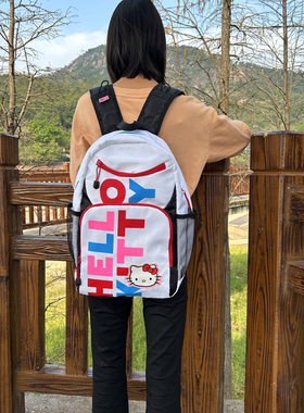 Hellokitty双肩包女2022新款可爱小众背包女初中生中学生印花书包