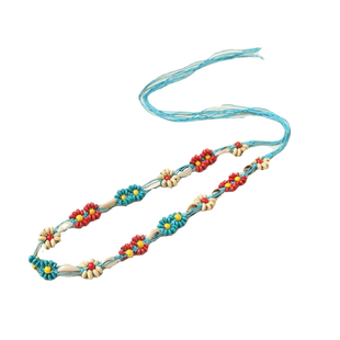 异族少女发型波西米亚彩色串珠发绳发带民族风藏族编织头饰拍照女