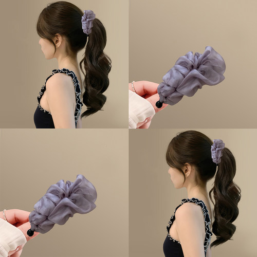 发量少显多褶皱防滑竖式高马尾发