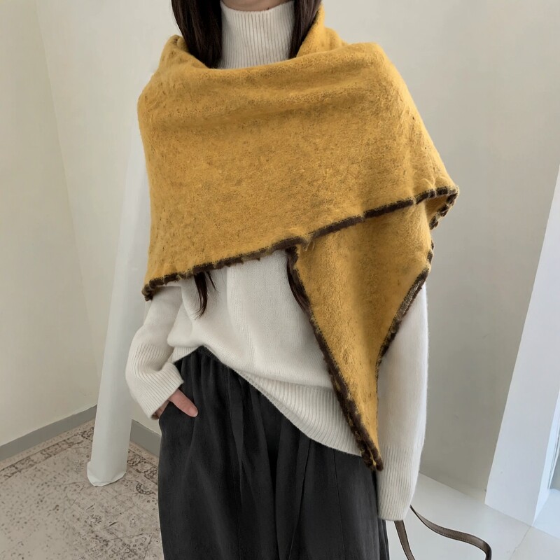 把秋日裹在身上!复古姜黄色针织