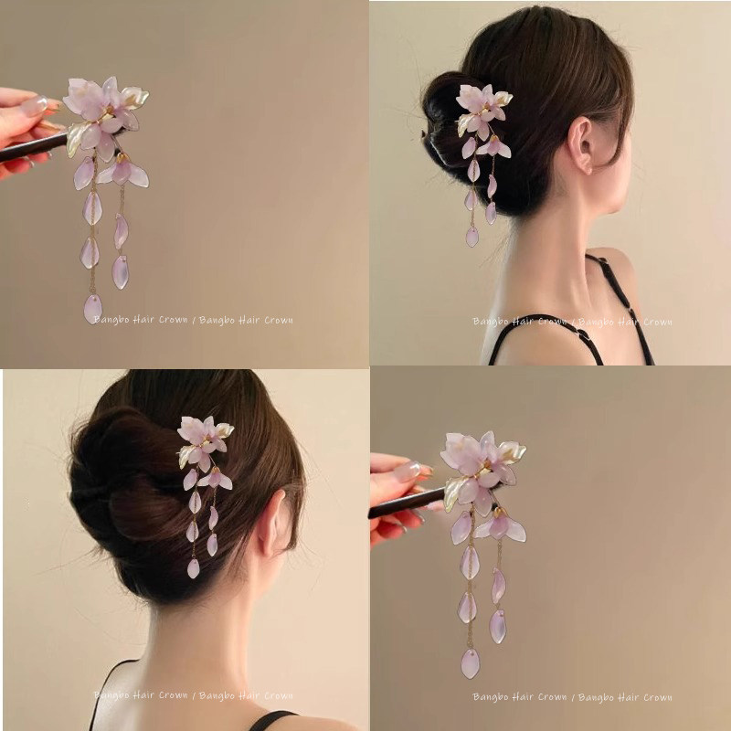 紫藤瀑布~发簪古风新中式发簪！古典玉兰木簪头饰旗袍配饰盘发器,家庭/个人清洁工具,盘发器,淘宝优惠券,粉丝福利购,淘宝优惠卷