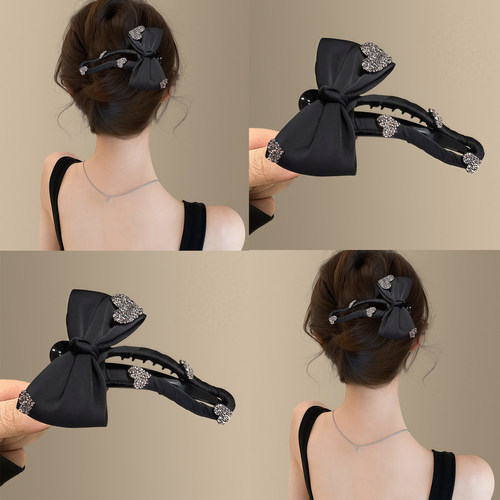 心动缪斯~韩系缎面蝴蝶结发夹女