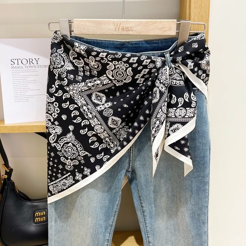 韩国腰果花三角巾屁帘女叠穿配饰