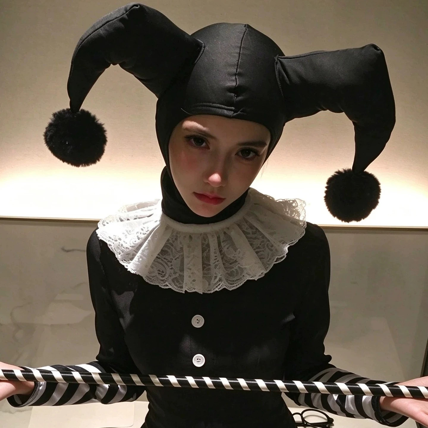 午夜丑角登场暗黑系小丑帽万圣节