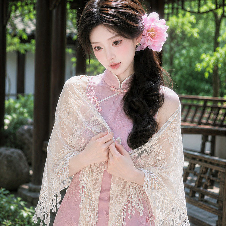 新中式流苏旗袍披肩防晒坎肩女