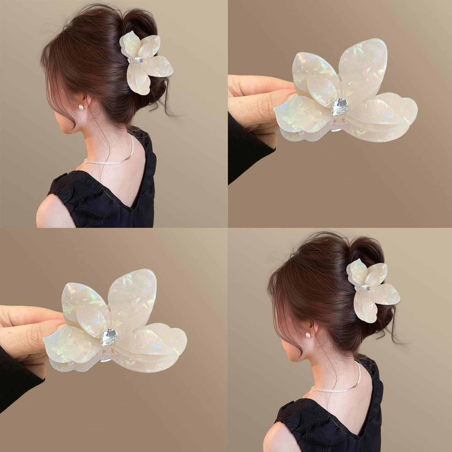 珍珠少女！炫彩人鱼姬蝴蝶抓夹！2025新款超仙时尚发抓发饰女拎环,服饰配件/皮带/帽子/围巾,拎环,淘宝优惠券,粉丝福利购,淘宝优惠卷