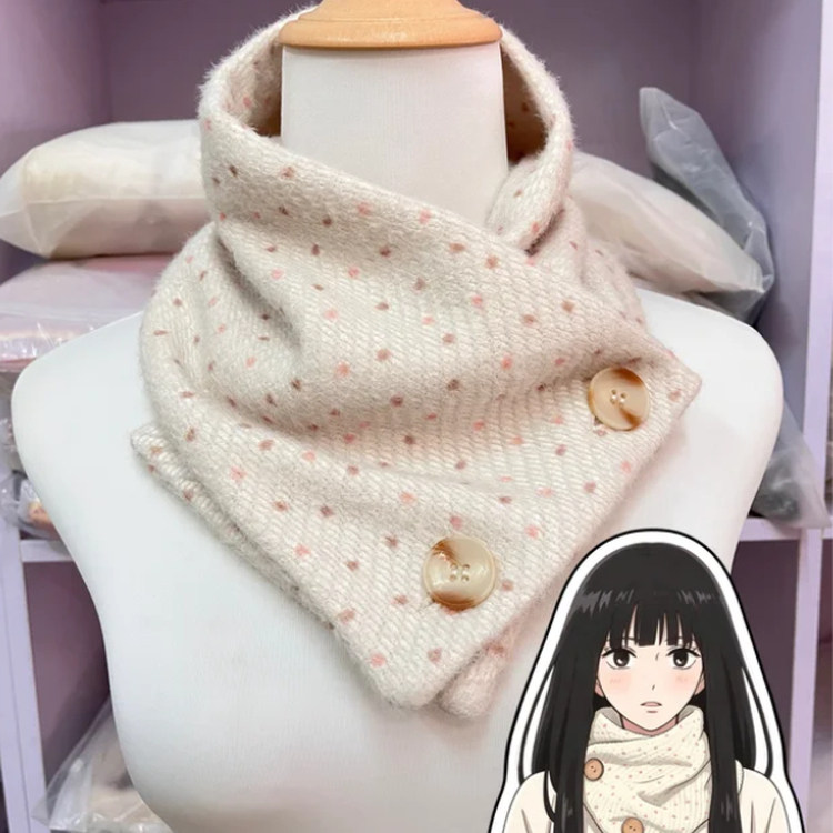 奈奈同款日系甜美可爱波点纽扣围