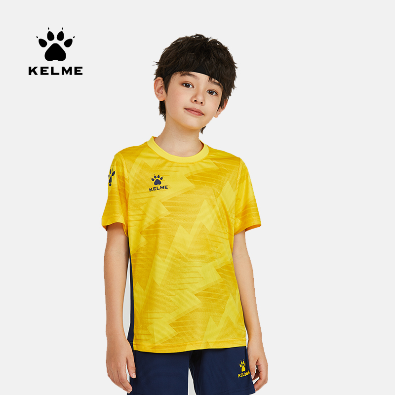 KELME卡尔美新款儿童足球服套装小学生短袖足球衣可定制男童训练