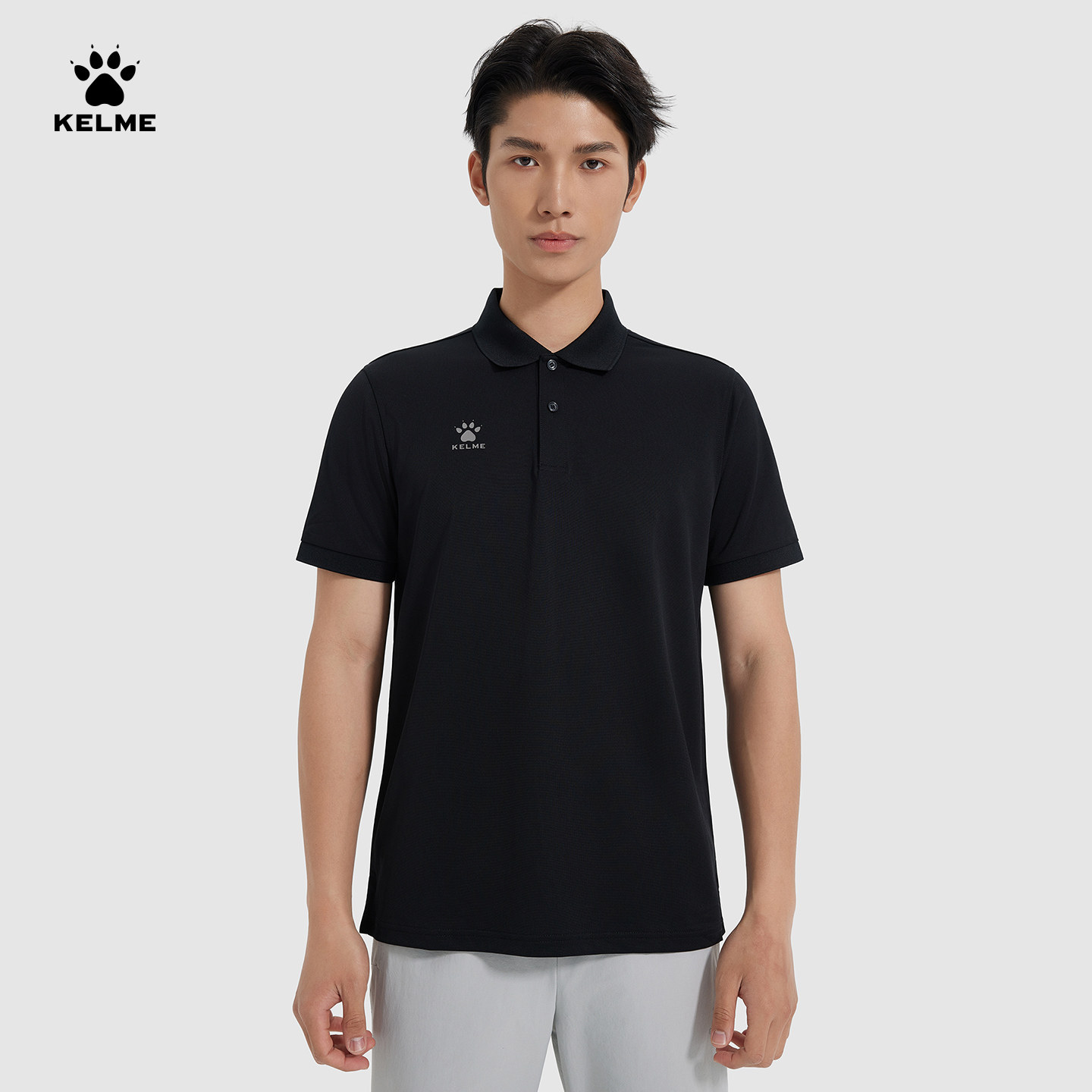 KELME卡尔美POLO衫男女款夏季速干足球教练服健身运动翻领短袖T恤