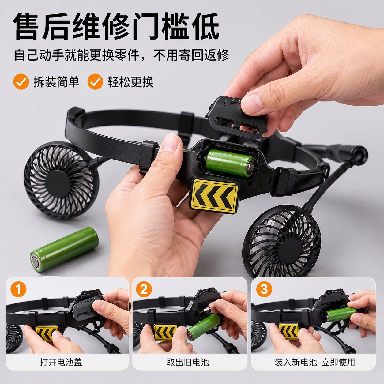 外置安全帽风扇加装工地降温防晒图片