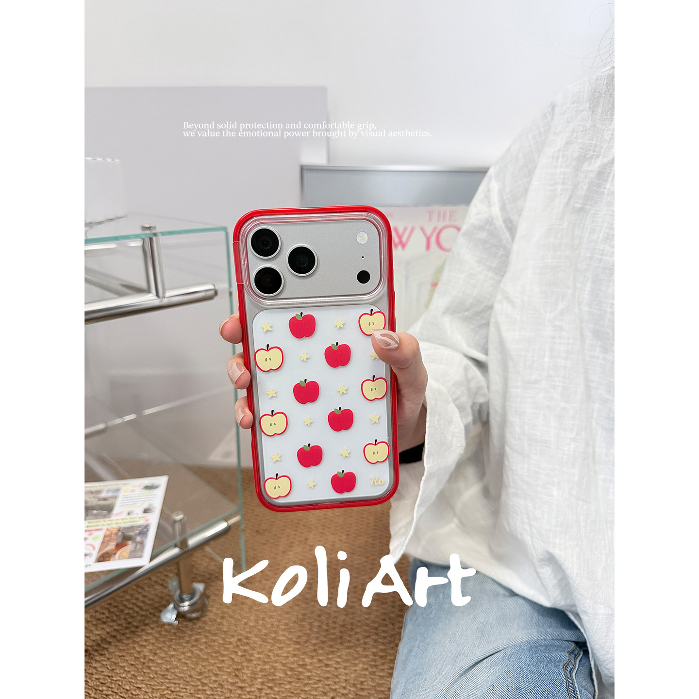 【限时折扣】koliart苹果甜心冰川蓝透明贝贝壳手机壳苹果iPhone18promax 17promax原创ins风高级感韩系