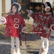 旦新年加厚棉衣 女孩元 女童红色格子棉服两面穿拜年服2025冬季 新款