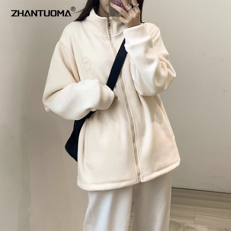 摇粒绒外套女2025年秋季新款
