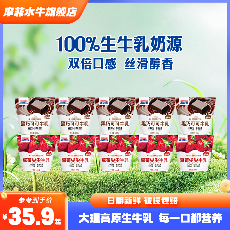 来思尔草莓巧克力可可调制乳牛奶200g*10袋网红学生早餐奶整箱