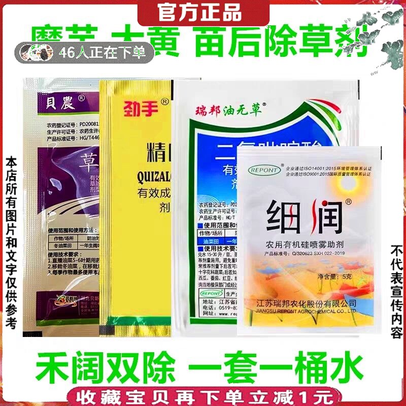 大黄除草剂草除灵二氯吡啶酸磨玉魔芋大黄药材苗后杀草药禾阔双除