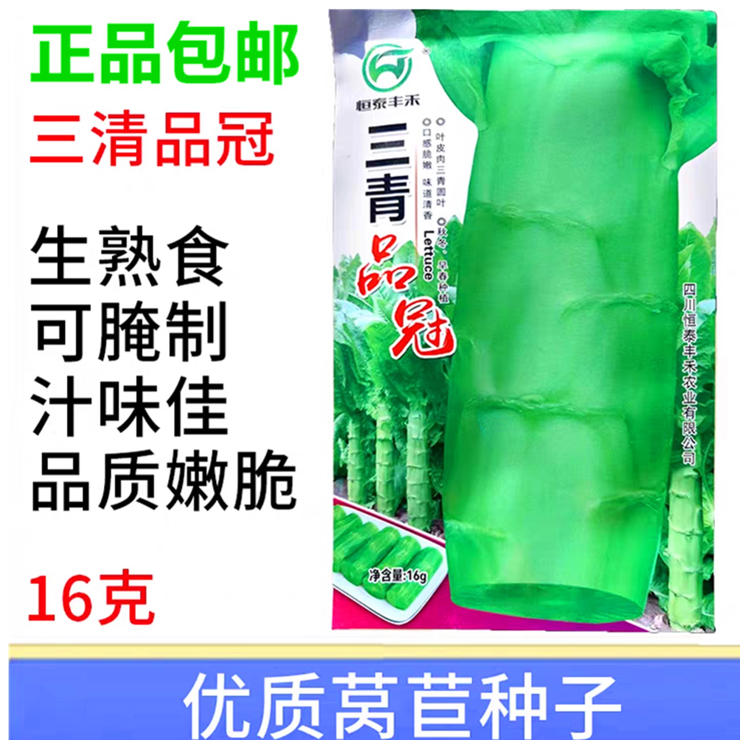 优质青莴笋种子16克脆嫩多汁莴苣