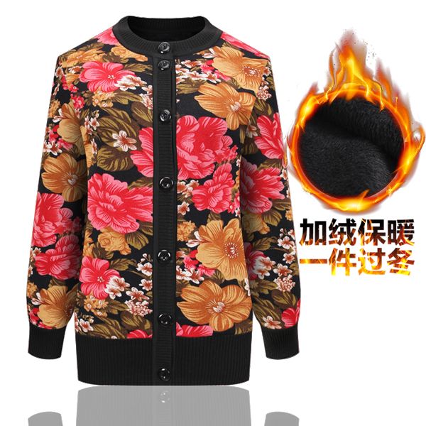 中老年女装秋冬装加绒开