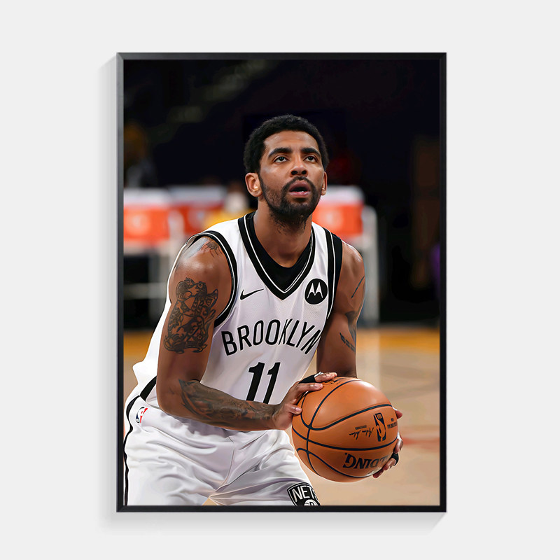 欧文装饰画客厅背景墙壁画男生卧室玄关nba篮球明星周边海报挂画