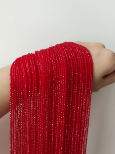 2.3mm红尖晶石水晶球形切面圆散珠串珠半成品diy手链项链饰品配件