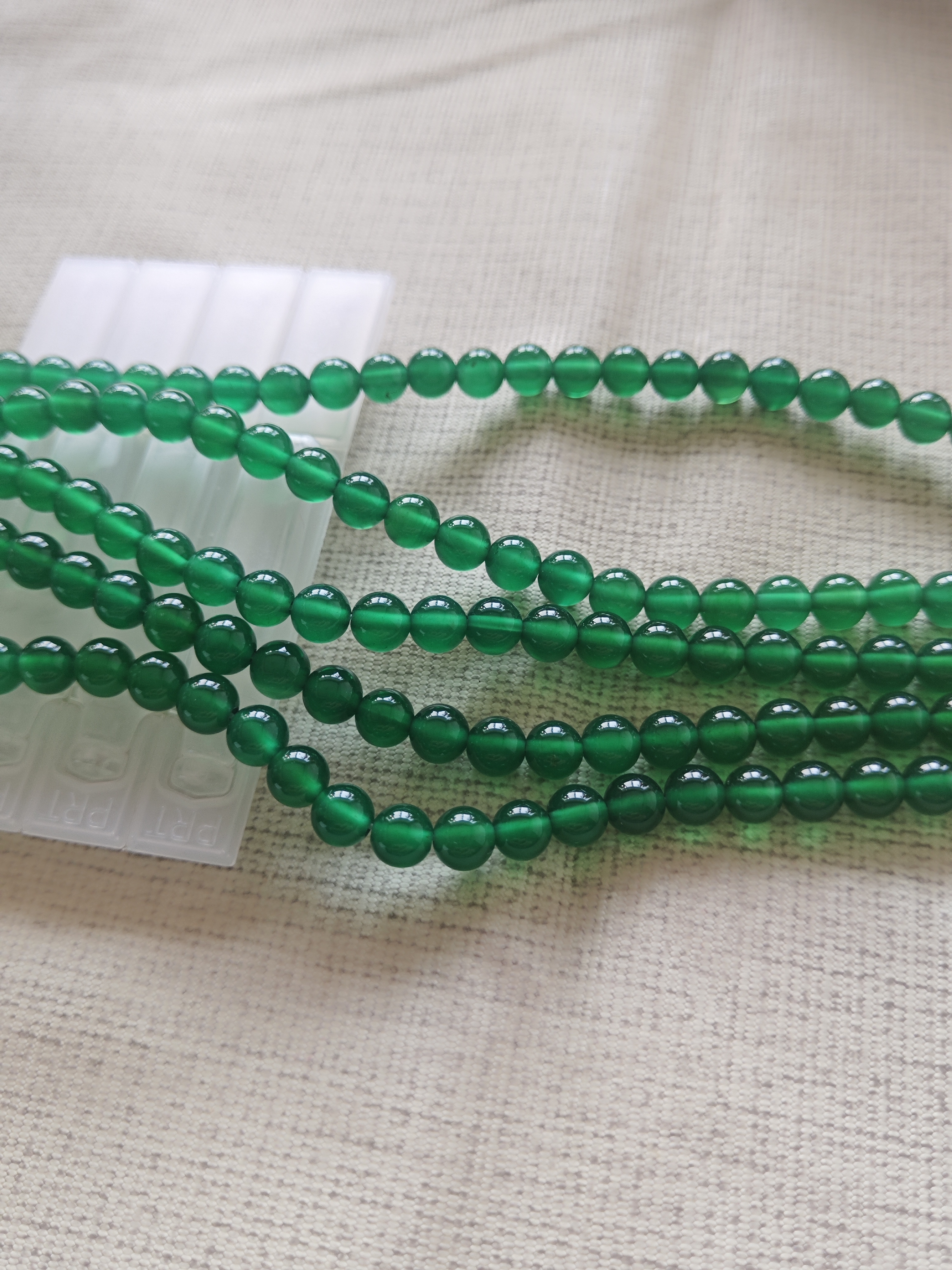 6.8mm天然绿玛瑙圆散珠串珠半成品diy手链项链饰品配件