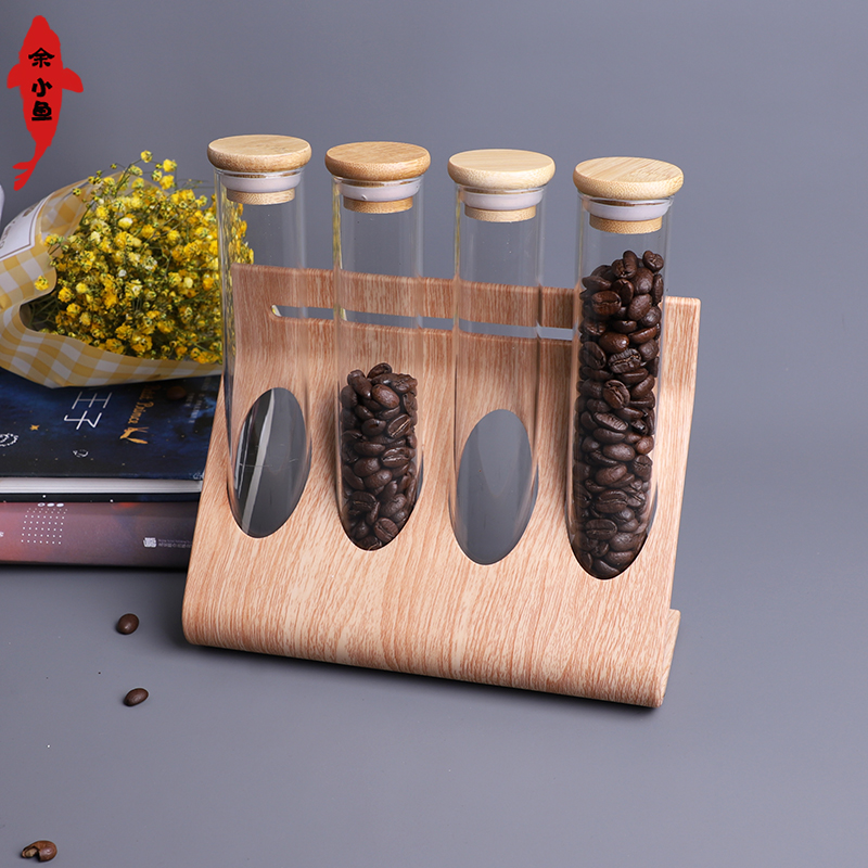 咖啡豆花茶茶叶玻璃试管展示架