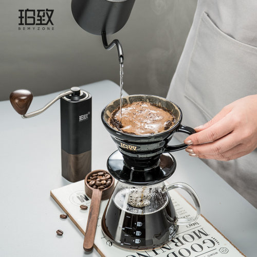 咖啡v60陶瓷手工长嘴壶磨豆机