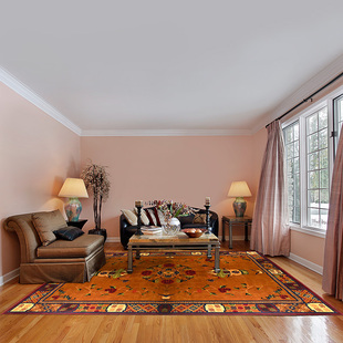 客厅纯羊毛地毯卧室床边毯禅意毯民族风书房轻奢古风卡垫