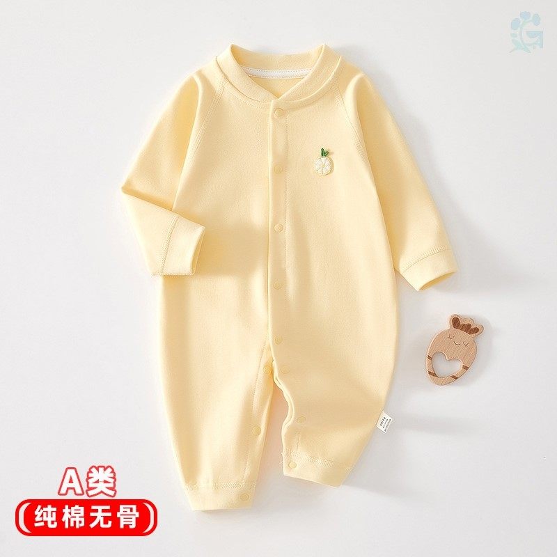春秋婴儿衣服a类纯棉秋冬初生无骨宝宝打底哈衣新生儿连体衣春季