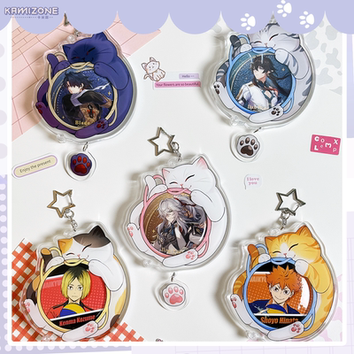 卡米踪猫猫毛球款亚克力挂件