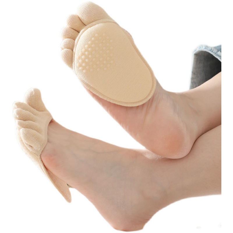 五指袜女隐形高跟鞋半掌垫袜套分脚趾半截袜防磨脚露指鱼嘴袜棉袜