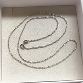 S925纯银项链女满天星爆闪素链颈链挂绳时尚 简约毛衣链银链无吊坠