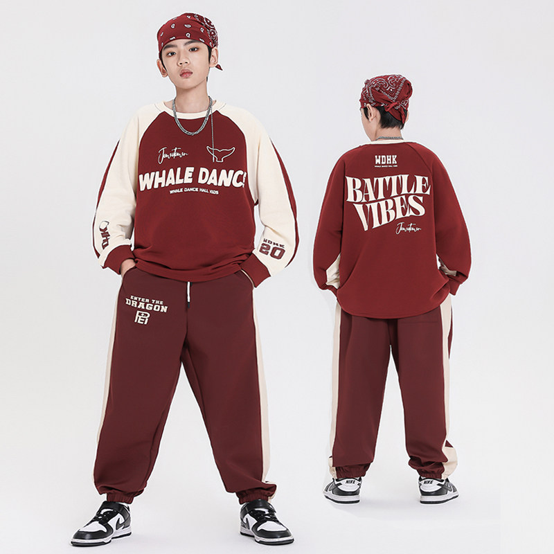 尼恩家儿童街舞嘻哈套装男女童少儿卫衣宽松表演出潮服秋款HIPHOP
