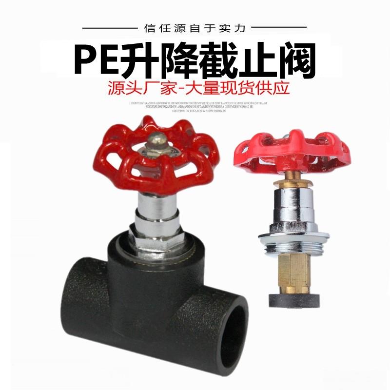 PE截止阀热熔升降式阀门全铜阀芯水阀20 25 32 40 50 63 75 90