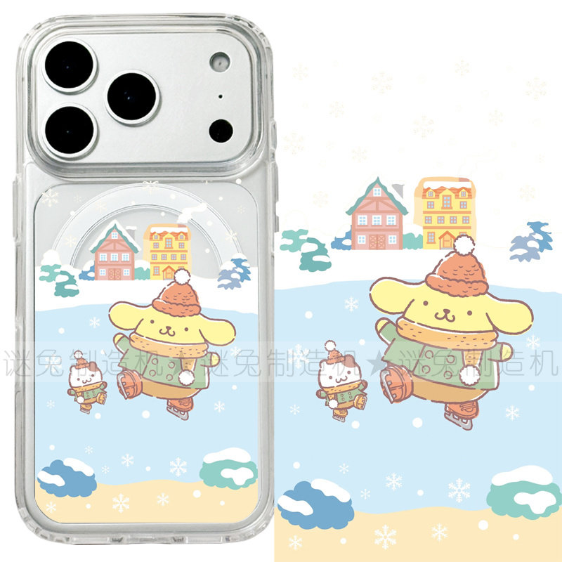 适用iphone17promax苹果17手机壳MagSafe磁吸18支架18pro透明18promax布丁狗16雪地s26ultra保护套15/16e/17e
