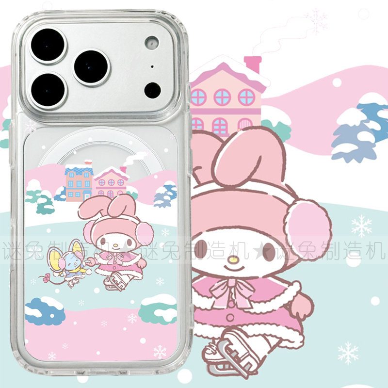 适用iphone17promax苹果17手机壳MagSafe磁吸18支架18pro透明18promax美乐蒂16雪地s26ultra保护套15/16e/17e