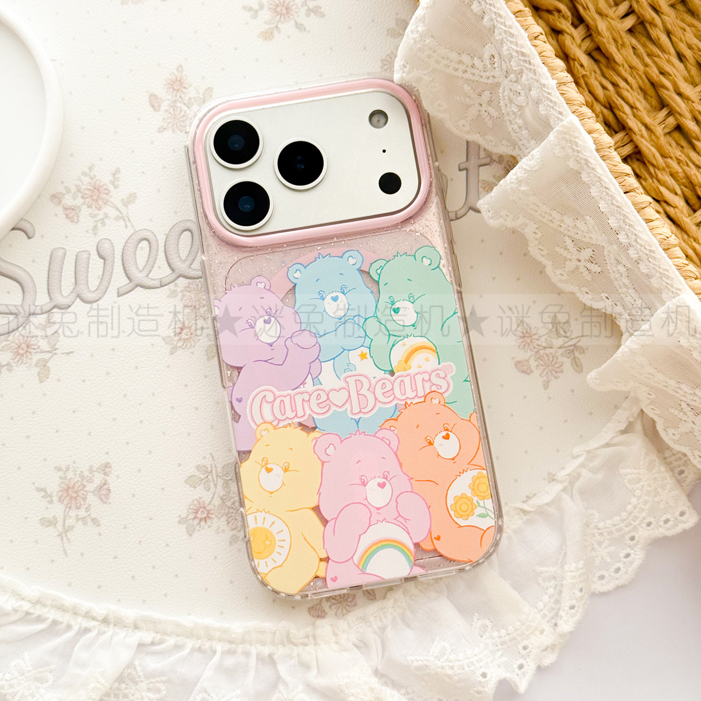 适用iphone18promax苹果18pro手机壳MagSafe磁吸18透明17promax闪粉17pro爱心熊17彩虹熊16保护套pro三星15