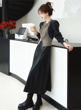 冬装穿搭一整套女2025温柔系高知富家千金漂亮超好看连衣裙子套装