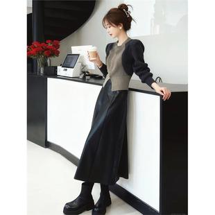 冬装穿搭一整套女2025温柔系高知富家千金漂亮超好看连衣裙子套装