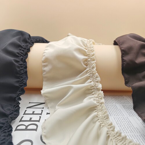 奶油风窗帘花边服装DIY装饰沙发侧边拼接唯美立边缝边木耳褶皱边