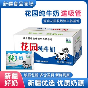 20袋软包儿童学生奶 新疆花园牛奶全脂纯牛奶鲜200g 现货现发