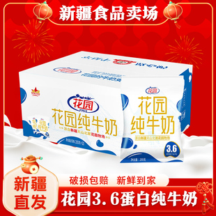 花园利乐枕纯牛奶3.6乳蛋白花园纯牛奶200g*20袋新疆直发