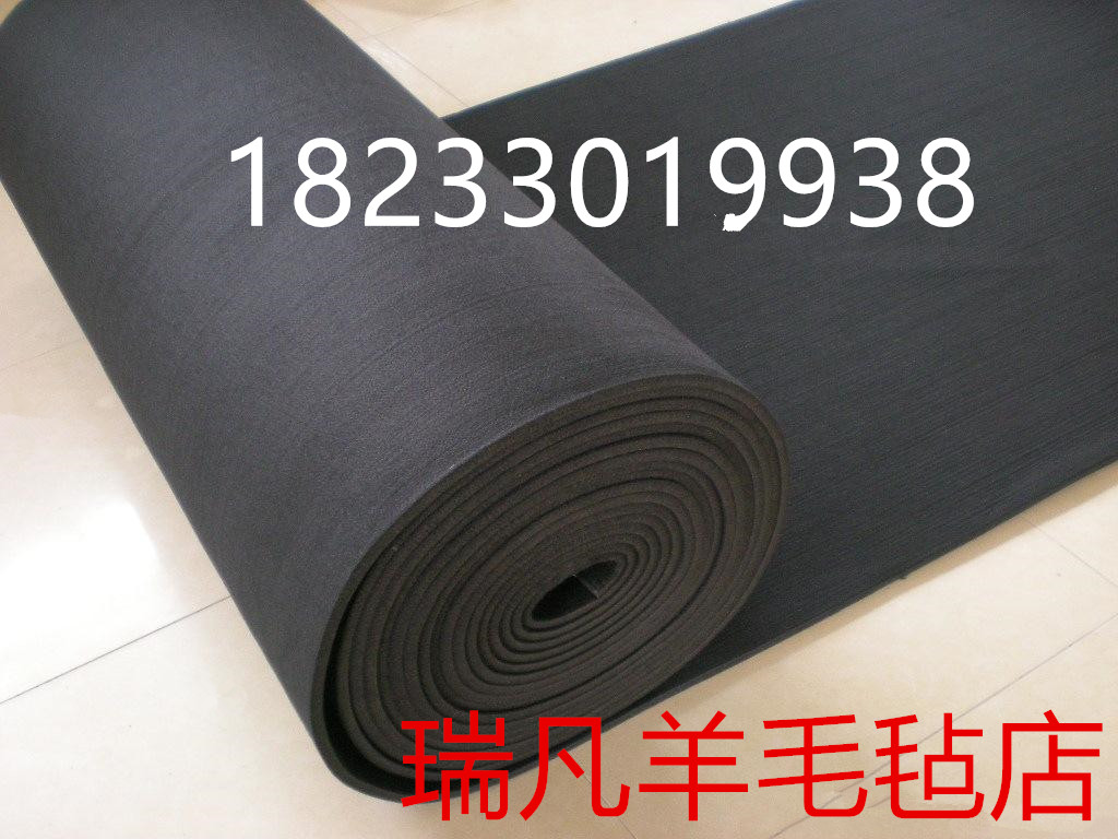 推荐背胶黑色羊毛毡 自粘密封毛毡布 汽车隔音后备箱降噪止震封条