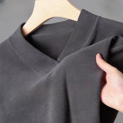 德绒打底衫男士长袖t恤V领上衣服