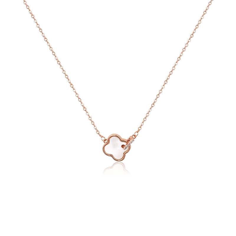 Chomel精致贝母四叶草吊坠项链