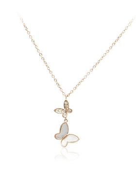 Chomel官方旗舰店蝴蝶珍珠贝母项链海洋风送女友3222母亲节礼物