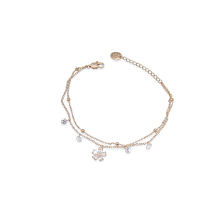 Chomel新加坡官方甜美锆石花朵多吊坠手链1595七夕礼物生日送女友