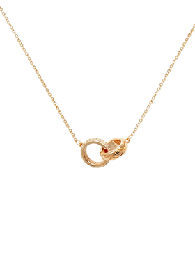 Chomel精致双环相扣锁骨项链女情侣设计感七夕礼物生日送女友3393